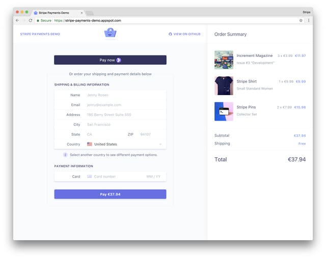 stripe checkout